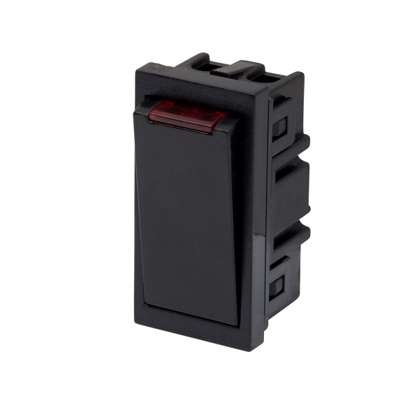 RT 20A DP Switch with Neon (25mm x 50mm) Black